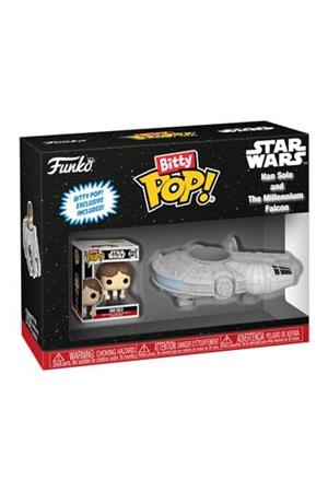 Star Wars Bitty POP! Rides Vinyl Figura Display Han Solo w/Millenium Falcon | 889698836234 | Tienda de Cómics, Manga, Magic y Pokémon en Torrejón de Ardoz