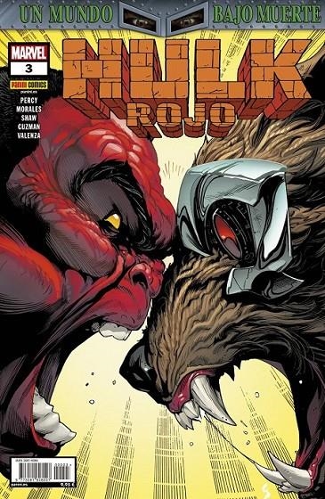 UN MUNDO BAJO MUERTE, HULK ROJO # 03 | 977308160800700003 | GEOFF SHAW - BENJAMIN PERCY - JETHRO MORALES - GABRIEL GUZMAN | Tienda de Cómics, Manga, Magic y Pokémon en Torrejón de Ardoz