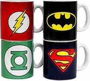 SET 4 MINI TAZAS CAFE CERAMICA LOGOS DC COMICS | 8436541029989 | Tienda de Cómics, Manga, Magic y Pokémon en Torrejón de Ardoz
